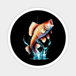 Beautiful Red Flying Fish On Water Graphic Magnet